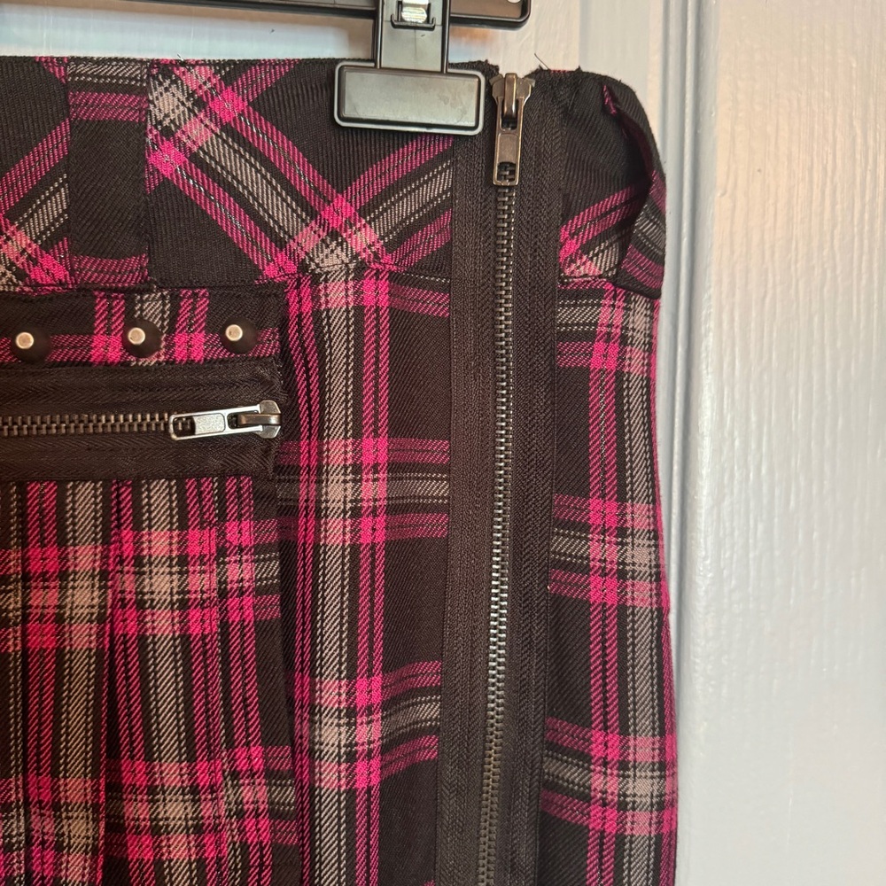 VTG Lip Service Plaid Skirt Sz M (?) Mall Goth Scene Emo Punk Pleated Grommet - Picture 5 of 16